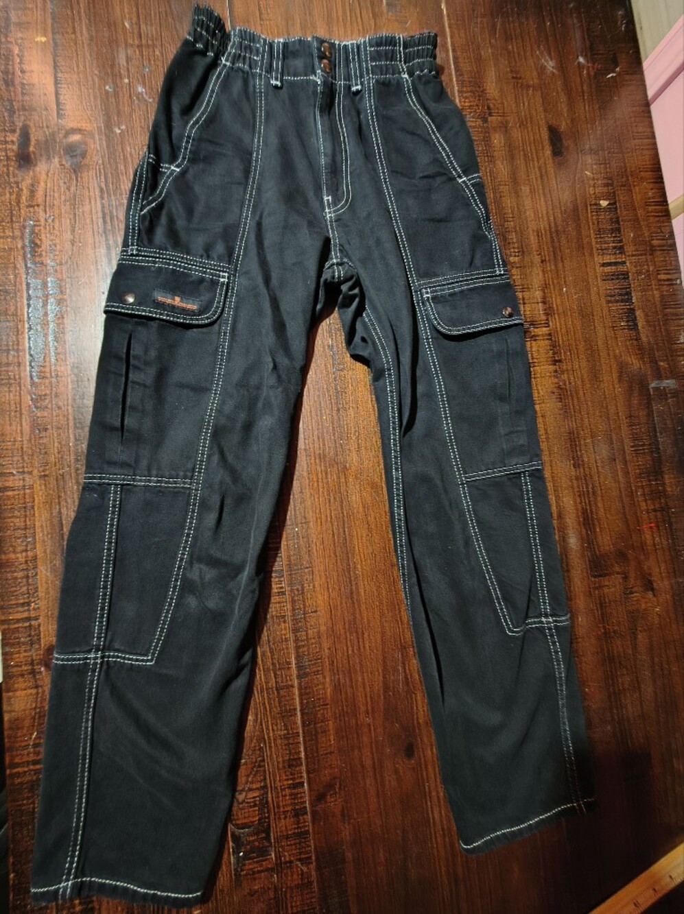 BDG Black Pants with White Stitching Detail